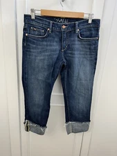 Joes Jeans Woman's Capri Jeans Sz 29 The Best Friend Rolled Cuff Frayed Burke
