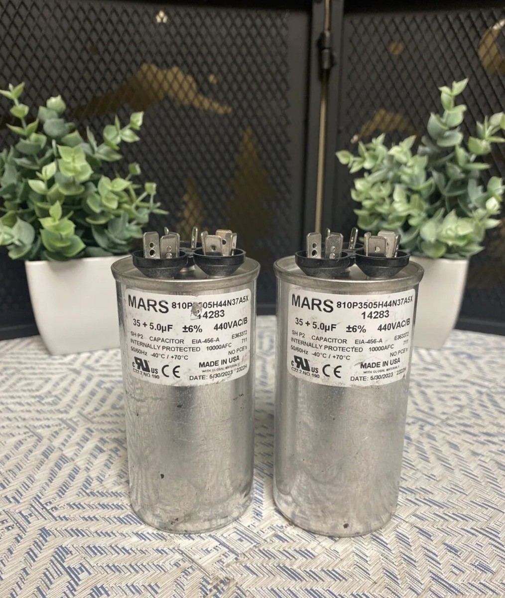 NEW 2 QTY Mars 14283 Round Motor Run Capacitor E363372 EIA