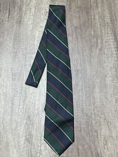 Brooks Brothers Green and Navy Stripes Tie 100 Silk Men's Necktie 58"