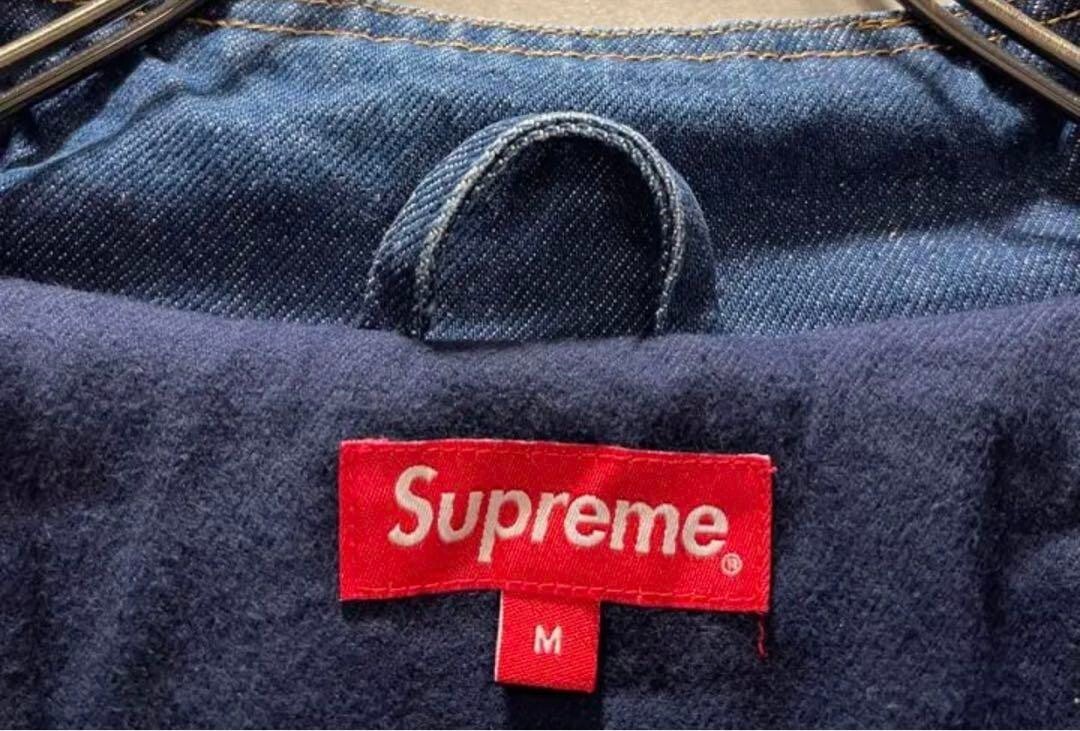 Supreme Corduroy Patchwork Denim Jacket FW18 Blue Red Box Logo