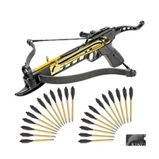 KingsArchery Self-Cocking Crossbow Bundle with Adjustable Sights, Spare Cross...