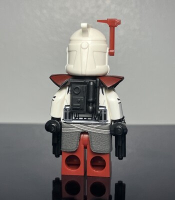 1x Lego Minifigur Star Wars Clone ARC Trooper Hammer Rancor Battalion Phase 2 Black Hips And Dark Red Legs Large Eyes Set 9488 3626cpb0314 973pb1051 Sw0377 - Foto 5