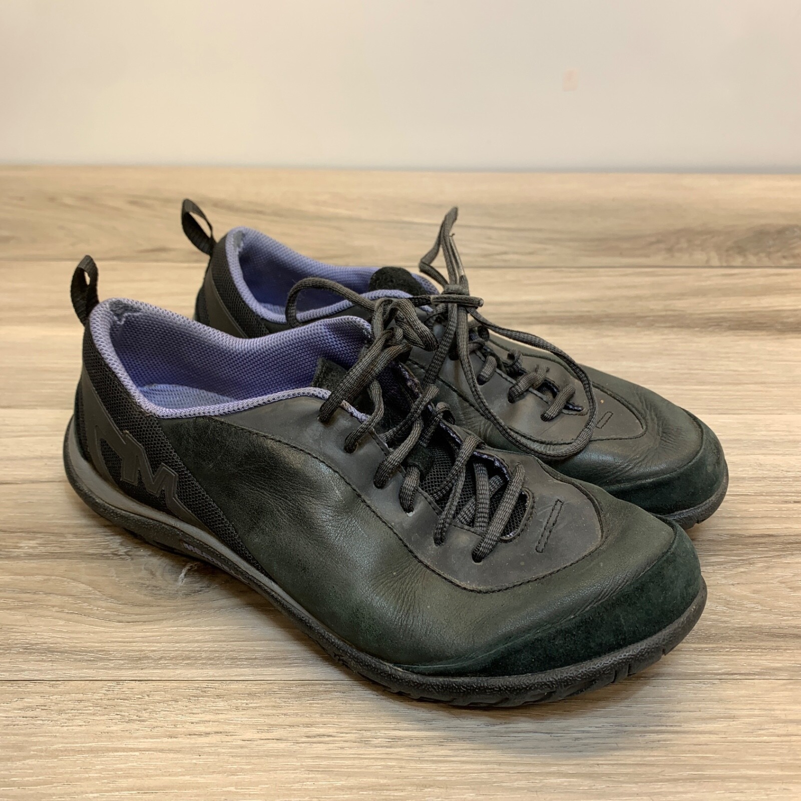 Merrell Enlighten Shine Leather Walking Lace Up Shoes J61566 Womens Size 6 Black