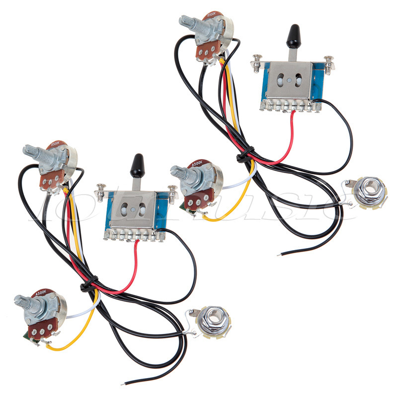 3 Pickup Guitar Wiring Harness Prewired With 500k Pots 5 Way | eBay