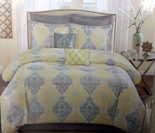 8 Piece CAL KING Comforter Set 2 shams 2 Euro shams 2 toss pillows bedskirt