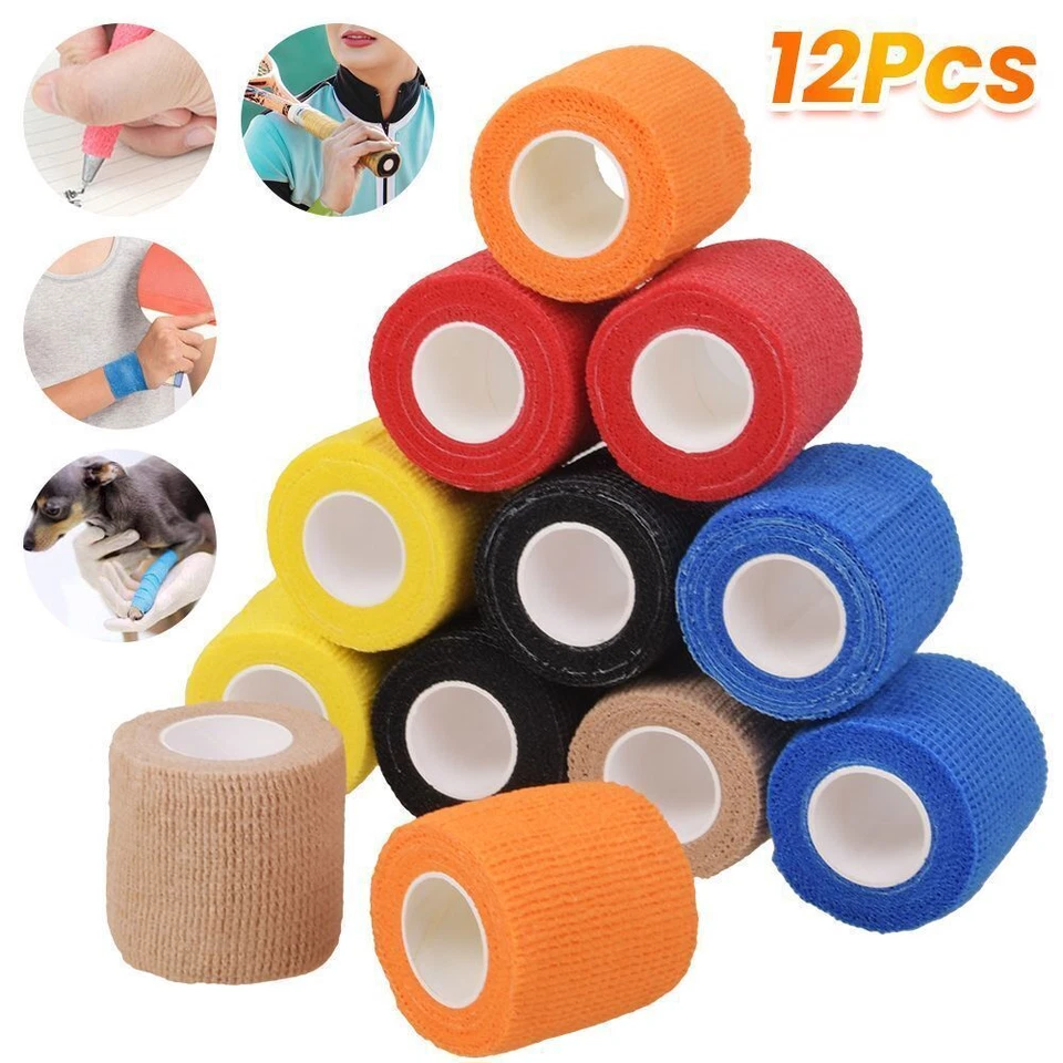 24X Elastische Binden Selbsthaftende Haftbandagen Fixierbinde Kohäsiv Verband DE - Bild 4 von 4