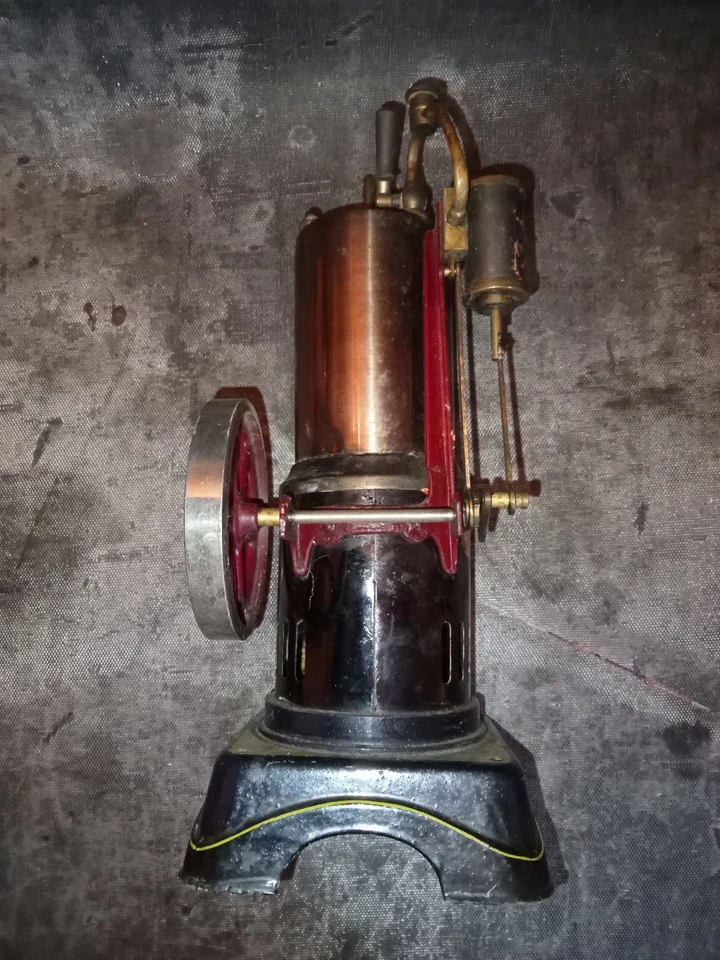 Jouet ancien MACHINE A VAPEUR BING avec brûleur, entonnoir & divers - Photo 4/4