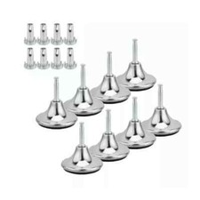 Nuovo 8x Piedini Cromati Gambe Letto Alianti Scivoli Ruote per Divano Letto Base Divano Poltrona