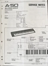 Roland A-50 Midi Controller Keyboard Original Roland Service Manual, Schematics