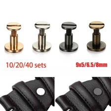 Flat Belt Screw Leather Craft Chicago Nail Brass Solid Rivet Stud Heads USA