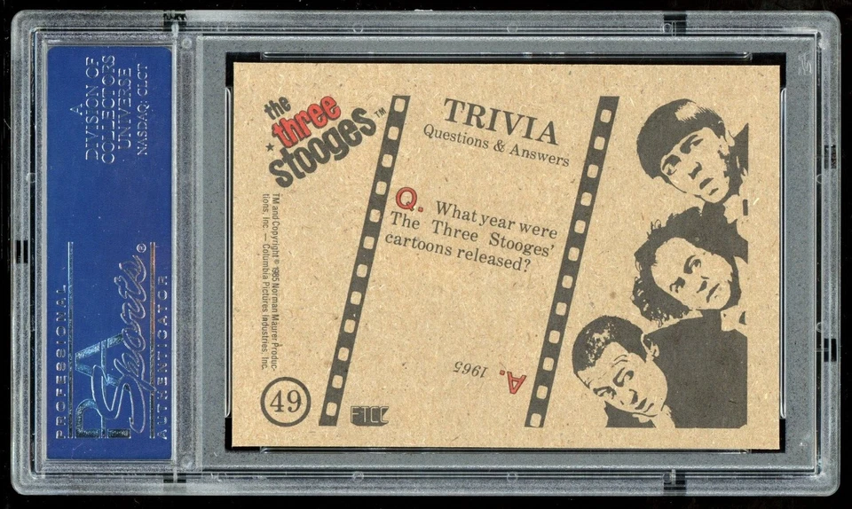 1985 FTCC The Three Stooges #49 What Year were The Three Stooges Cartoon PSA 10 - Image 4 of 4