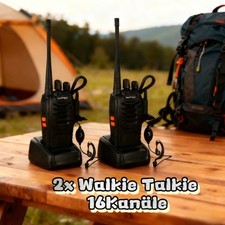 2X Walkie Talkie 16 Kanale PMR446 UHF Hand Funkgeräte Sprechfunkgeräte & Headset