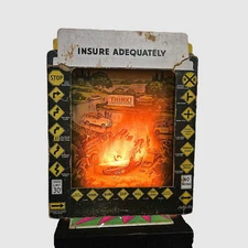 RARE 1950s Econolite Motion Lamp  Vtg 50s MCM Car Crash Flames Auto Insure Promo