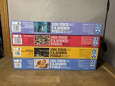 FX Schmid Lot of 4 Puzzles 1000 Pieces 100% Complete
