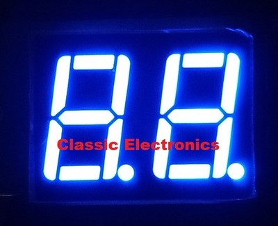 Blue 0.56'' inch 14.2mm 7 Segment Dual LED Display 18-Pin Common Anode 2-Digit