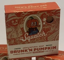 Dr. Squatch Drunk’n Pumpkin Natural Soap 5oz Drunken Halloween Limited Edition