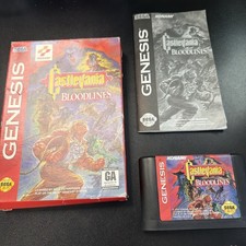 Castlevania: Bloodlines Konami Sega Genesis CIB Box Wear And Tear Tested Read