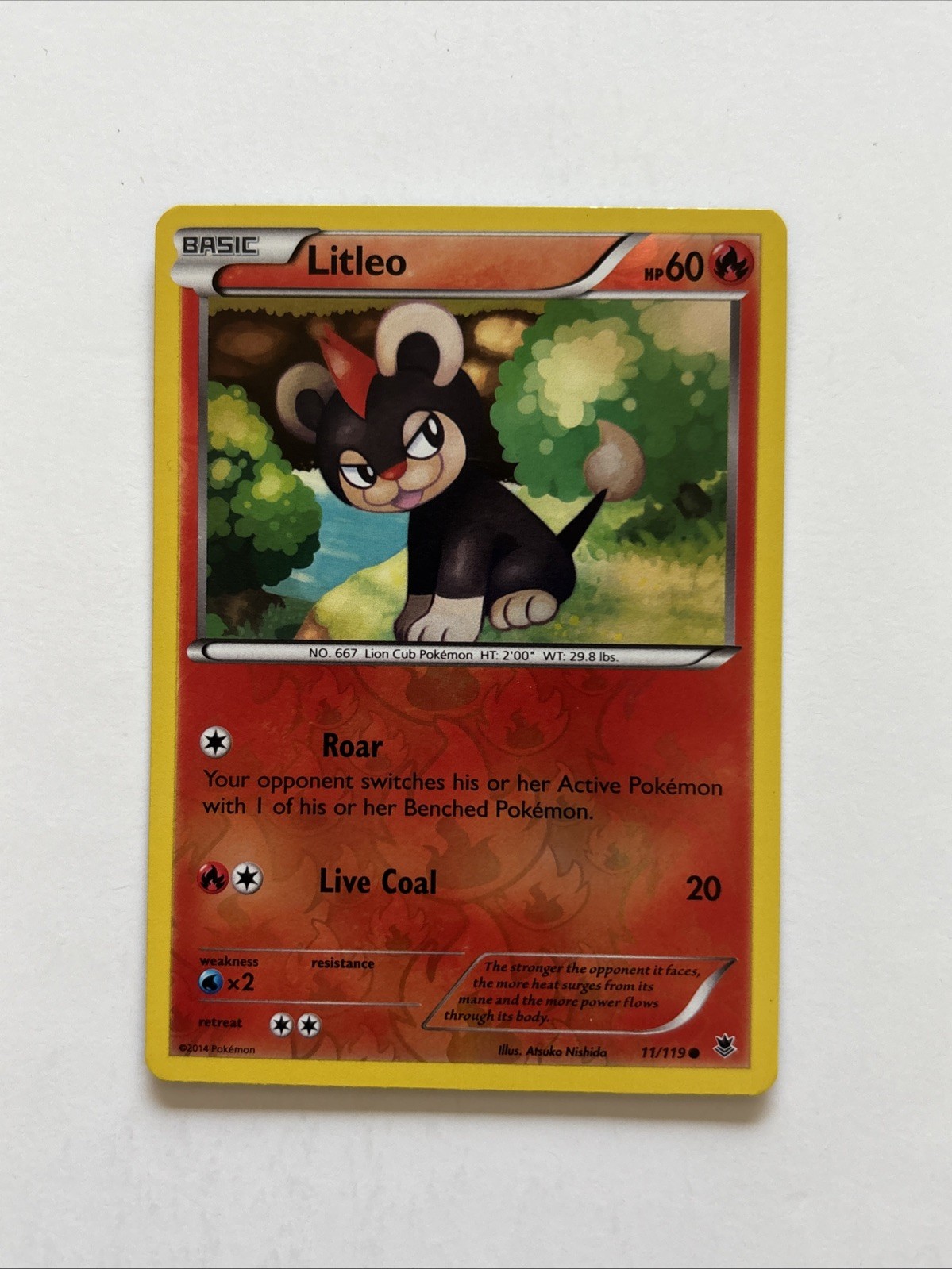 Litleo Rev Holo XY Phantom Forces Pokemon NM Reverse 11/119