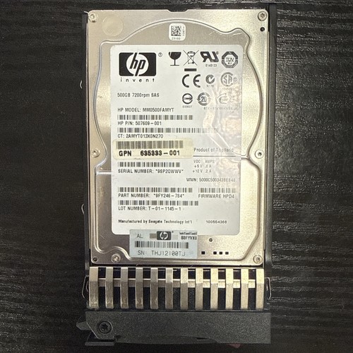 HP 500GB 2,5 Zoll SATA Festplatte 7200RPM MM0500FAWYT Server HDD 100% HEALTH MIT CADDY