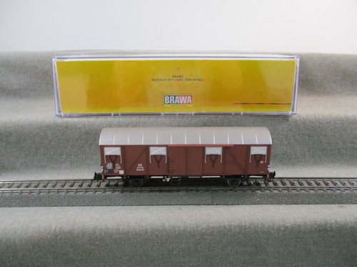 Brawa Spur H0 47277 Gedeckter Güterwagen braun der DB in OVP | Condition: Gebraucht