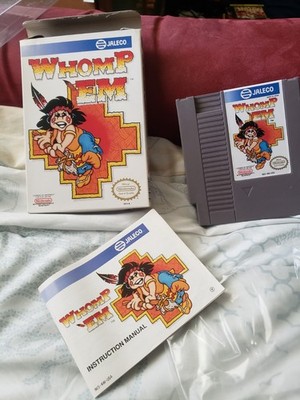 Rare Whomp 'Em (Nintendo Entertainment System, 1991) NES COMPLETE w/ Box manual