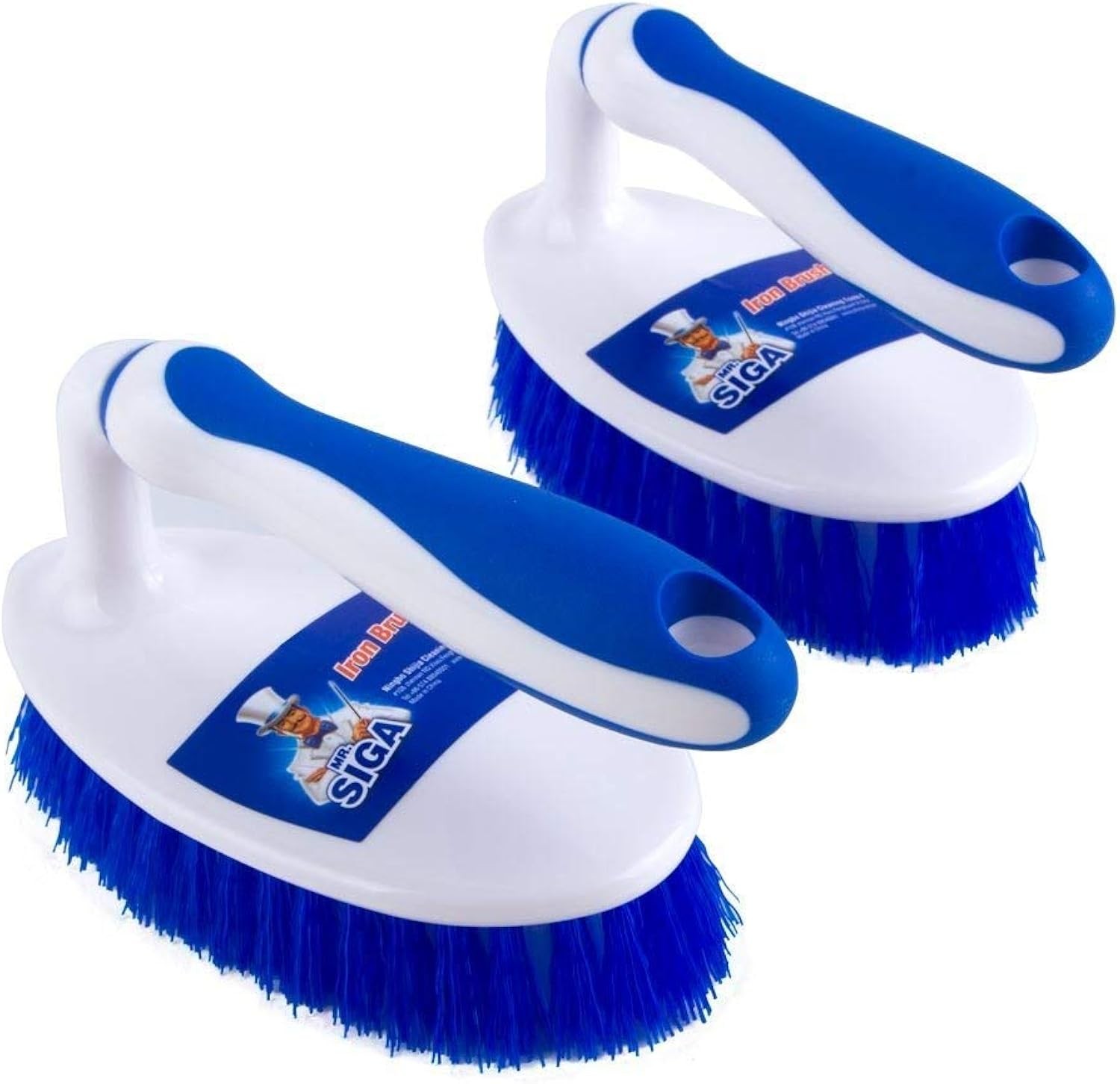 MR.SIGA Heavy Duty Scrub Brush with Comfort Grip - 2 Pack, Bathroom Floor