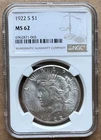 1922 S $1 NGC MS 62 1922-S PEACE DOLLAR SILVER $1
