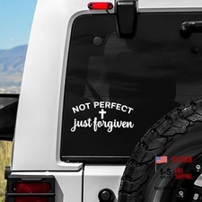 Not Perfect Just Forgiven Sticker   Christian Faith Vinyl Decal for Cars,