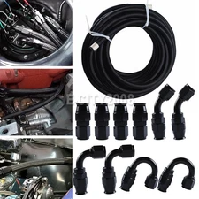 Nylon Braided PTFE Fuel Line Hose Fittings Kit 8AN E85 30FT W/ 10 Fittings
