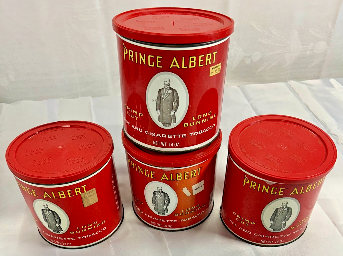 Vintage Prince Albert Tobacco Round 14 oz Empty Tin Cans Containers Lot of 4