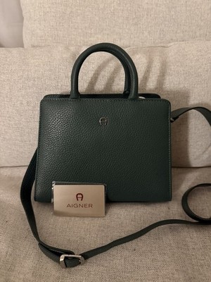 Aigner Cybill Tasche Leder Grün S Schultertasche Handtasche
