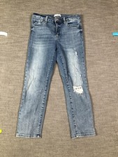 Vervet Jeans Womens 29 Light Wash Distressed Ripped Slim Straight Stretch Denim