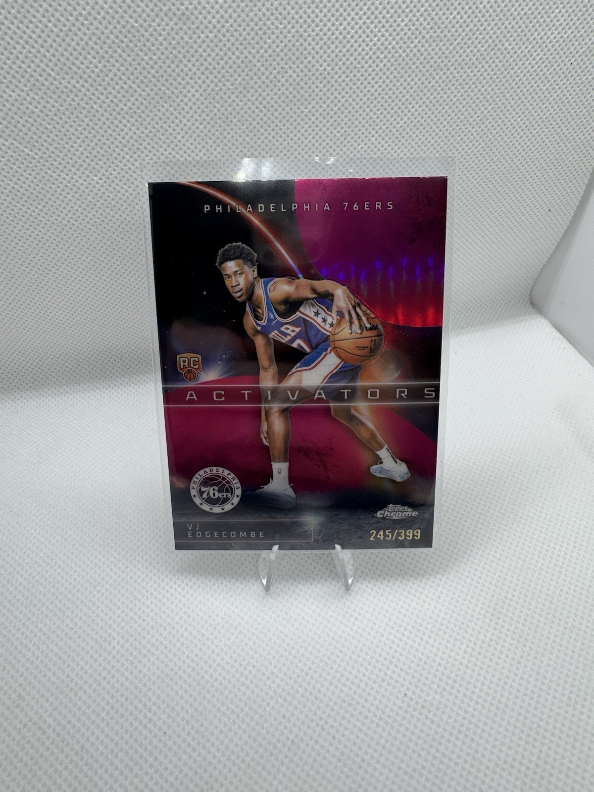 2025-26 Topps Chrome VJ Edgecombe Activators Magenta /399 Pink Rookie RC