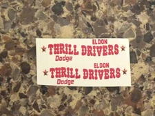 1/32 Eldon DODGE WHITE  slot car Waterslide Decals THRILL DRIVERS