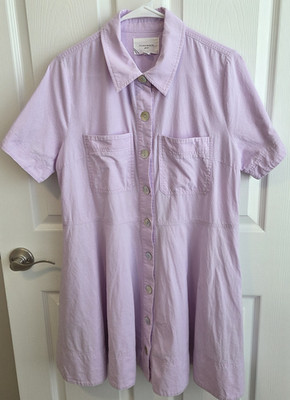 Tuckernuck Pomander Place 100% cotton lilac shirtdress large