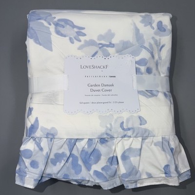 Pottery Barn x Love Shack Fancy- Garden Damask Duvet Cover- Full/Queen- Blue NWT