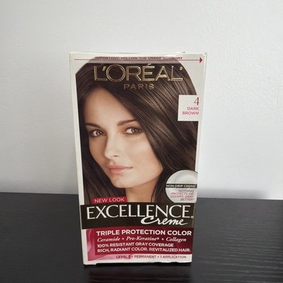 L'Oreal Paris Excellence Creme Permanent Hair Color 4 Dark Brown Dye. SEADLED B