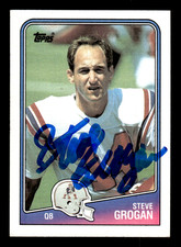 Steve Grogan New England Patriots 1988 Topps Auto Autograph Card #176 w/COA