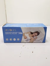 Zibroges Cervical Pillow Memory Foam Pillow for Neck Head Shoulder Pain - White