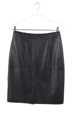 LALTRAMODA Lederrock Echt Leder Schlitz M schwarz