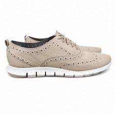 Cole Haan Zerogrand Oxford Wingtip Women Size 8 Taupe Suede Casual Dress