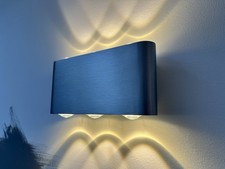 3 x LED Wall Lights Hofstein Indoor Hall Light Silver Brushed up light down