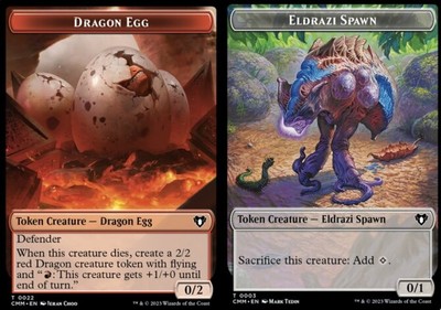 MTG Dragon Egg (0022) // Eldrazi Spawn (0003) Double-Sided Token NM-Mint Command