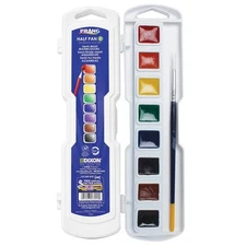Prang Semi-Moist Watercolors 8-Color Half Pan Set