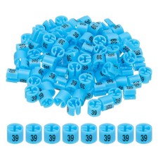 100 Pcs Clothes Hanger Marker Number 39 Tag Fit 3mm Rod Garment Size Tag Blue