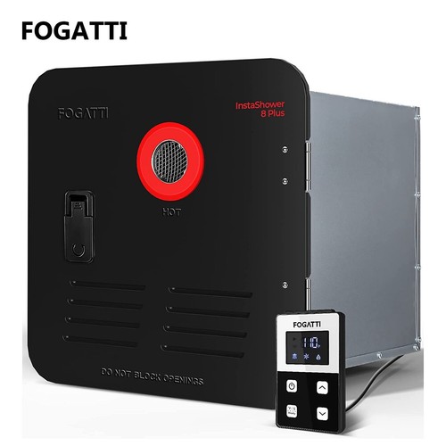 FOGATTI RV Tankless Water Heater 15x15'' Door Remote Controller 2.9GPM 55000BTU