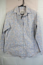 Grayson The Hero Shirt Women 02 Small Gray&Blue Floral  Long Sleeve Button  Up