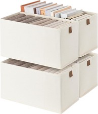 Small Storage Bins Fabric Storage Bins Narrow Baskets Shelves W/ PU Handle