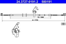 ATE Bremsseil Seilzug Feststellbremse 24.3727-0191.2 für AUDI 80 B4 8C2 Avant