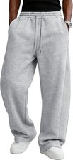 "Men's Baggy Sweatpants Heavyweight Fleece Wide Leg Drawstring Sweat Pants,Cas..
